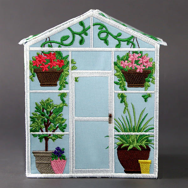 Out in the Greenhouse Tissue Box (In-the-Hoop) - Image 6