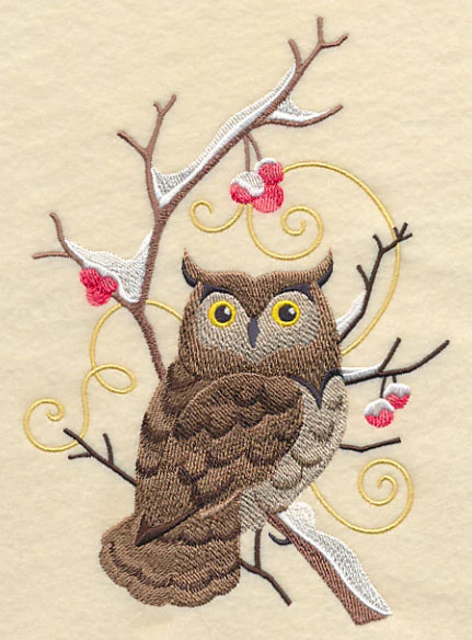 Owl and Winter Branch Wedge - Image 2