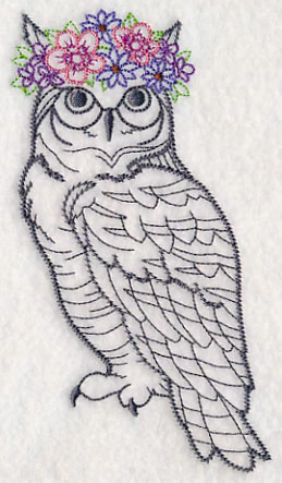 Owl with Floral Crown (Vintage) - Image 3