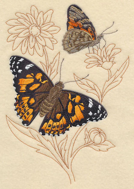 Painted Lady on Delicate Flower - Image 2