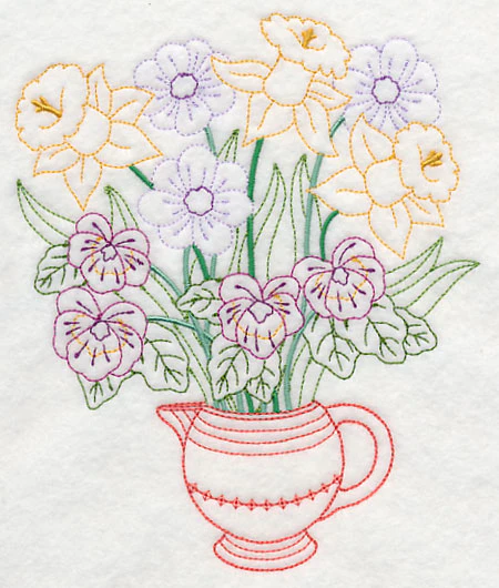 Pansy and Daffodil Bouquet (Vintage) - Image 2