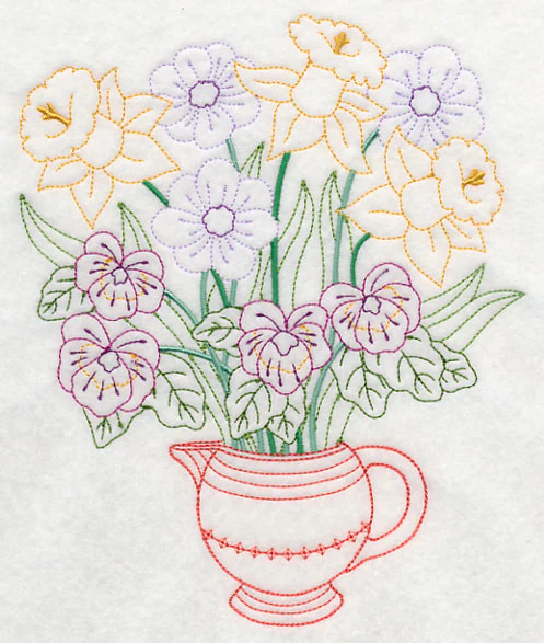 Pansy and Daffodil Bouquet (Vintage) - Image 4