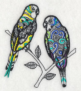 Parakeet Pair (Blackwork) - Image 4