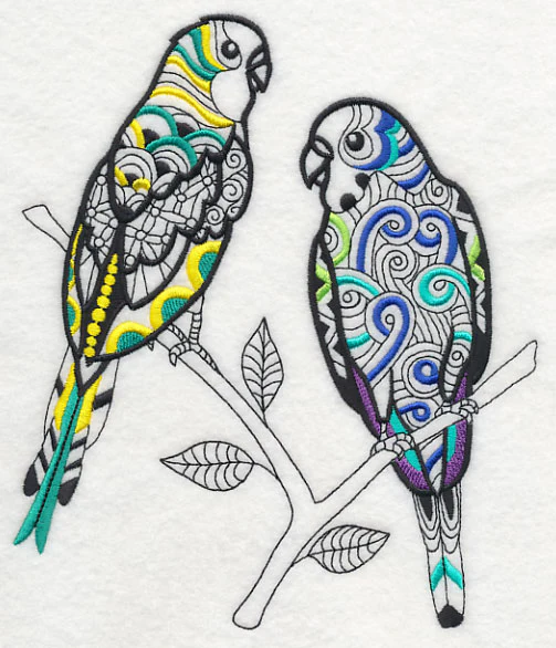 Parakeet Pair (Blackwork) - Image 5