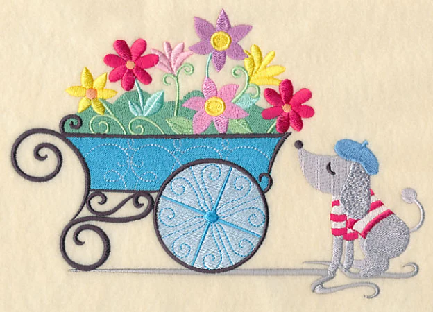 Paris Pup with Flowers - Image 4