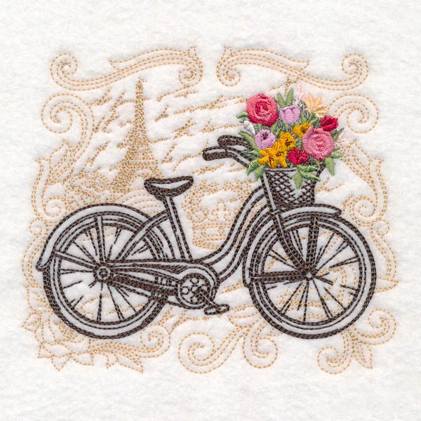 Parisian Bicycle with Flowers - Image 3