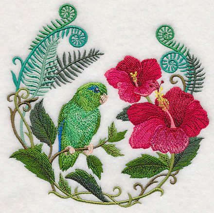 Parrotlet with Hibiscus - Image 3