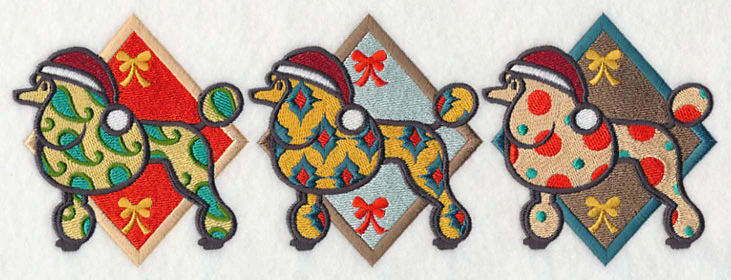 Patterned Poodle Triptych - Image 2