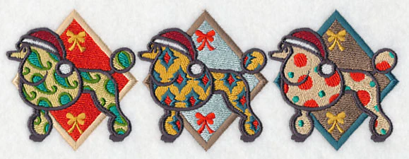 Patterned Poodle Triptych - Image 3