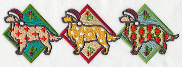 Patterned Retriever Triptych - Image 2