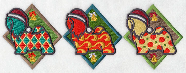 Patterned Shih Tzu Triptych - Image 2