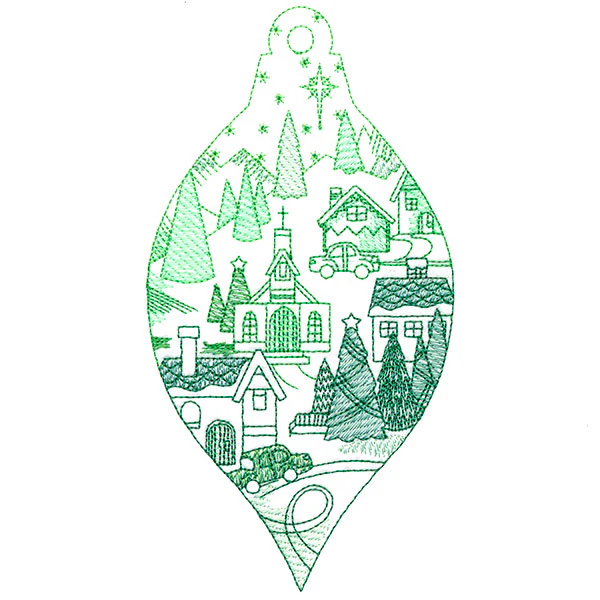 Peaceful Village Ornament Scene - Image 4