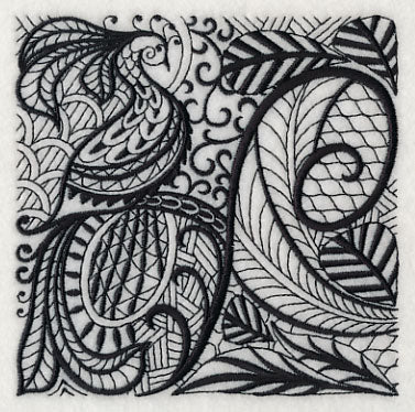 Peacock Elegance (Blackwork) - Image 4