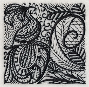 Peacock Elegance (Blackwork) - Image 5
