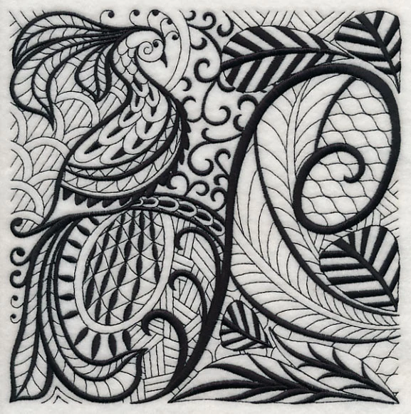 Peacock Elegance (Blackwork) - Image 6
