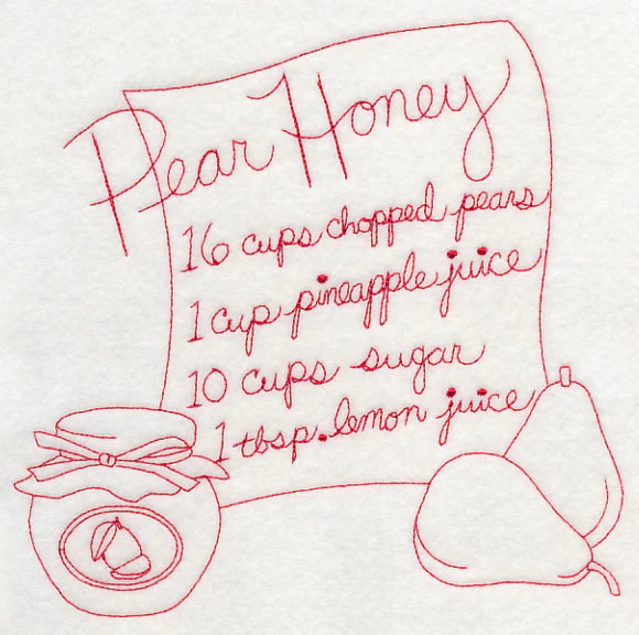 Pear Honey (Redwork) - Image 5