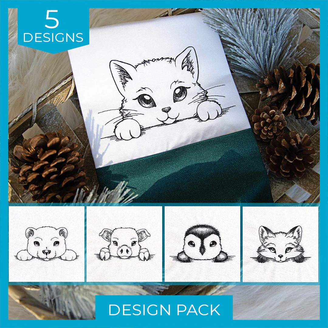 Peeking Animal Sketches Design Pack - Image 5