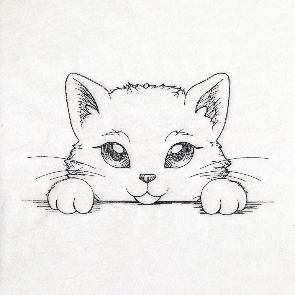 Peeking Cat Sketch - Image 2