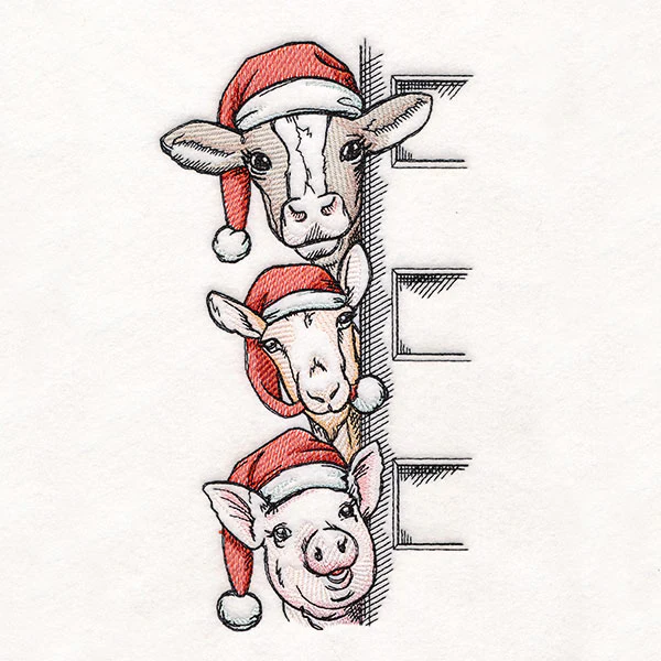 Peeking Christmas Farm Animal Stack - Image 2
