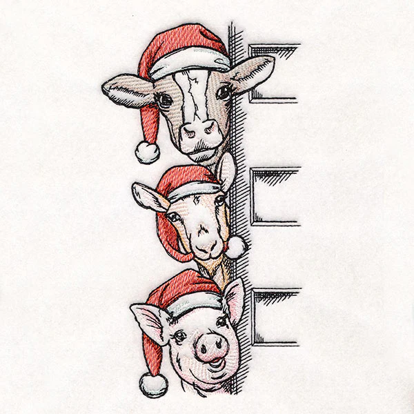 Peeking Christmas Farm Animal Stack - Image 5