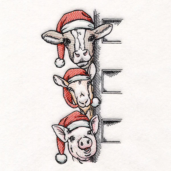 Peeking Christmas Farm Animal Stack - Image 7