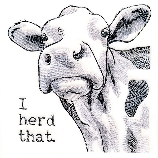 Peeking Cow Etching - Image 6