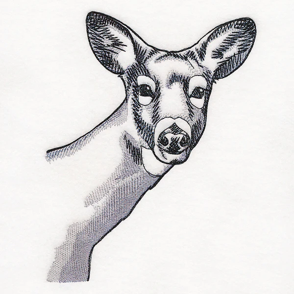 Peeking Deer Etching - Image 2