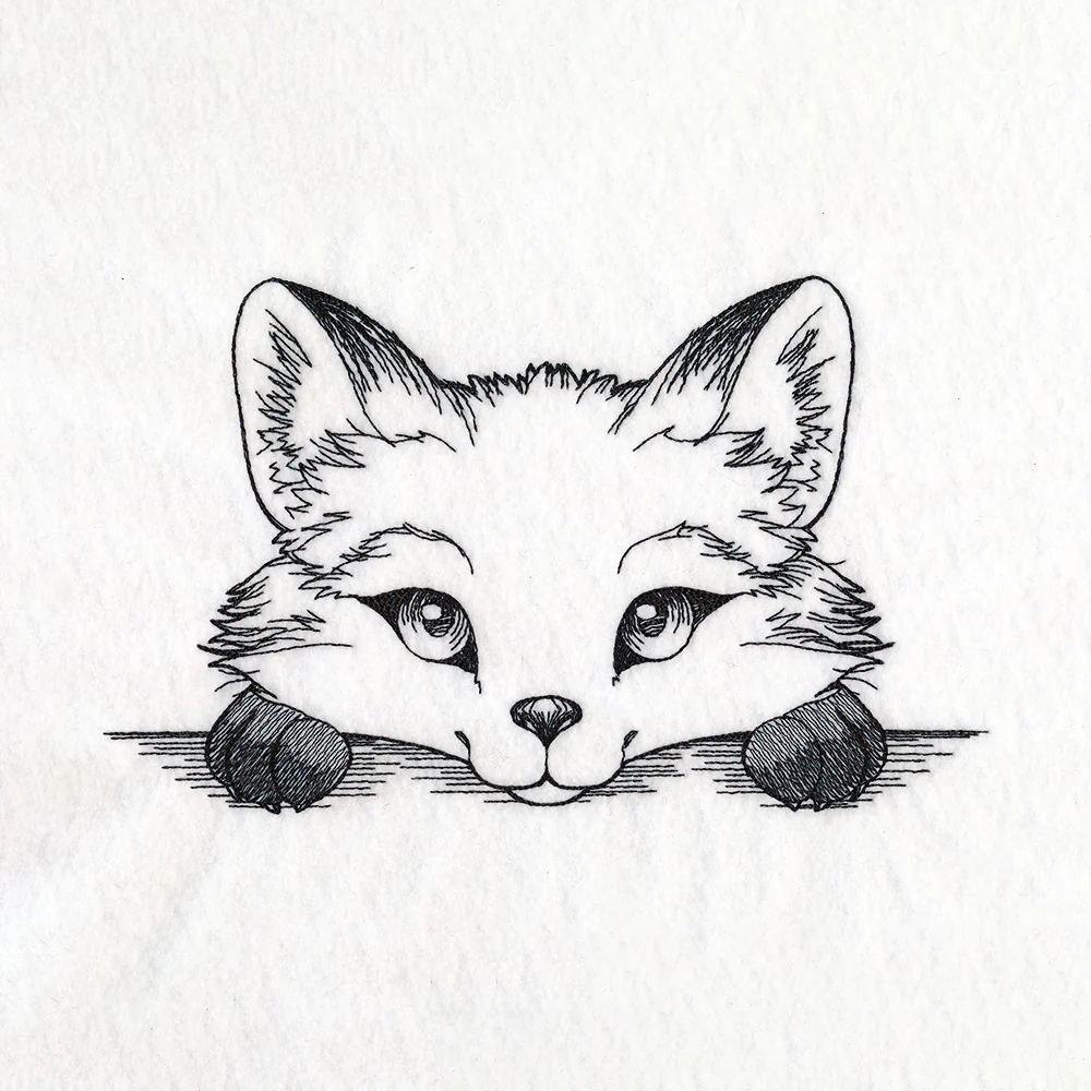 Peeking Fox Sketch - Image 2