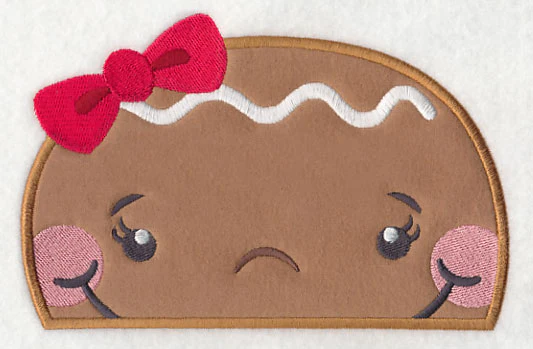 Peeking Gingerbread Girl (Applique) - Image 2