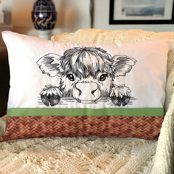 Peeking Highland Cow Sketch - Image 2