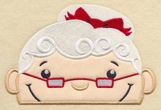 Peeking Mrs. Claus (Applique) - Image 2