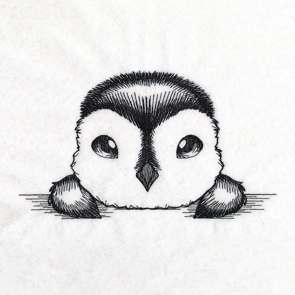 Peeking Penguin Sketch - Image 2