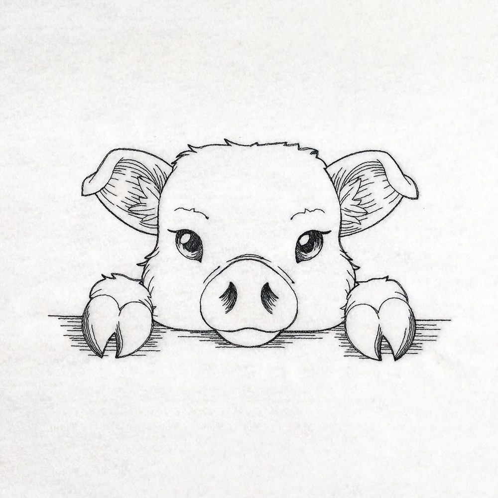 Peeking Pig Sketch - Image 5