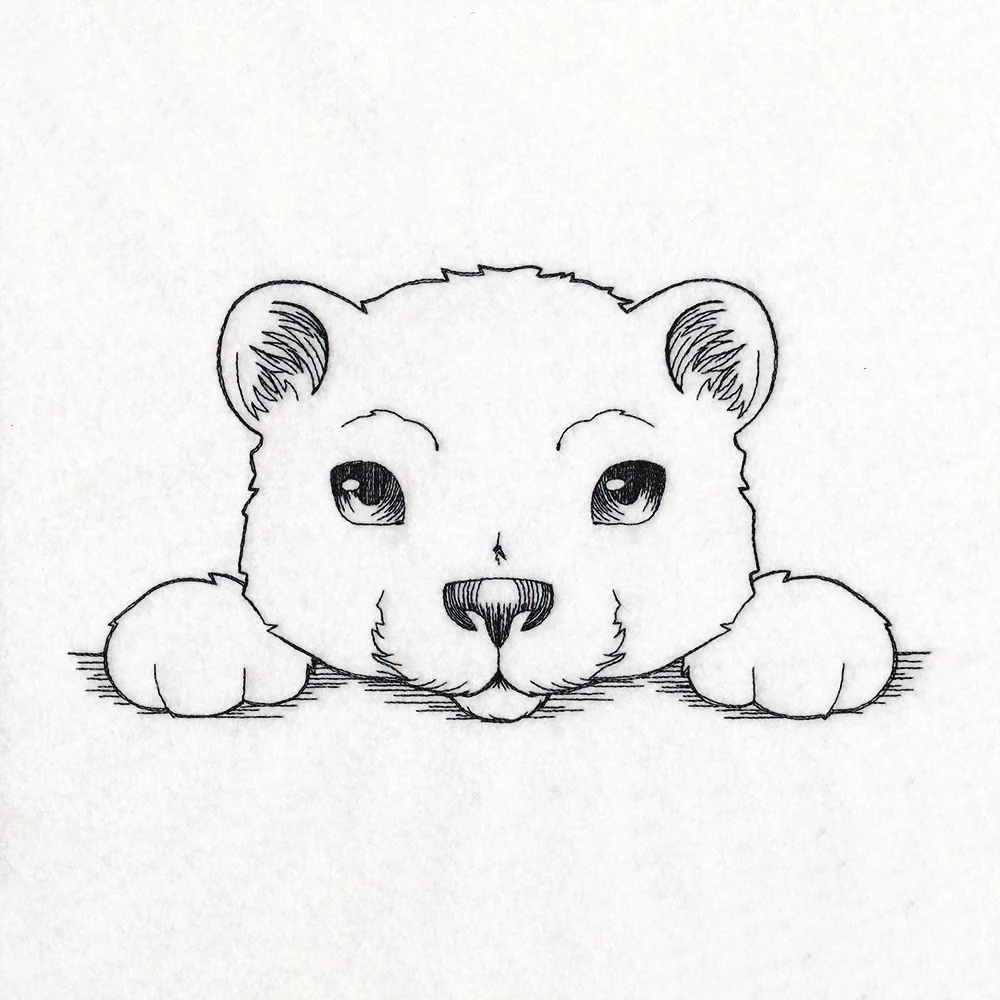 Peeking Polar Bear Sketch - Image 2