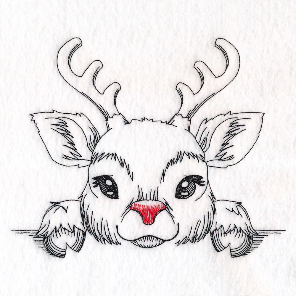 Peeking Reindeer Sketch - Image 4