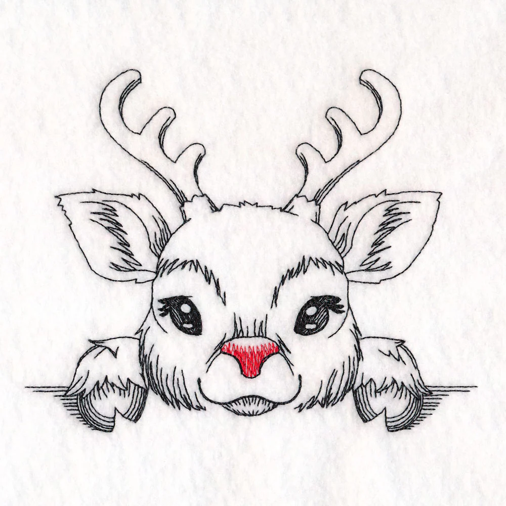 Peeking Reindeer Sketch - Image 5