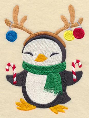 Penguin with Reindeer Antlers - Image 3