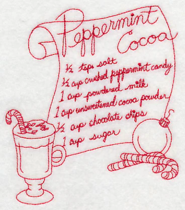 Peppermint Cocoa (Redwork) - Image 3