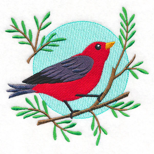 Perfectly Perched Sweet Scarlet Tanager - Image 2