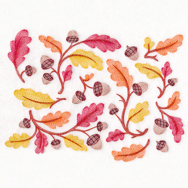 Perfectly Repeatable Autumn Acorns and Leaves - Image 6