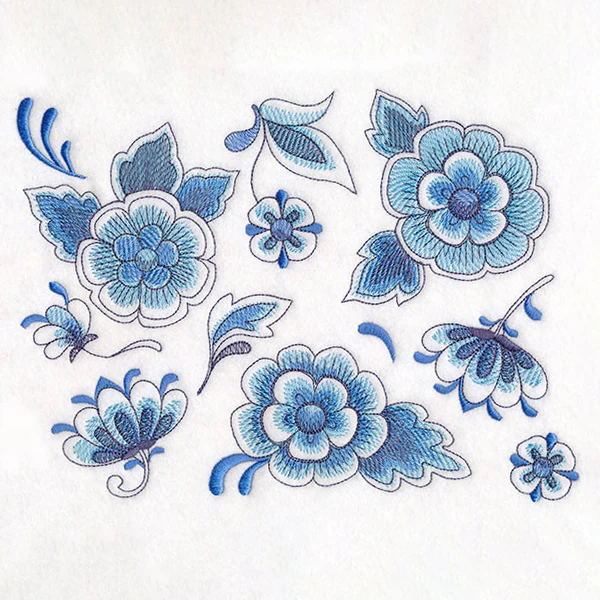 Perfectly Repeatable Delft Blue Flowers