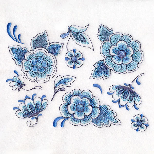 Perfectly Repeatable Delft Blue Flowers - Image 3