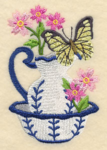 Pitcher and Bowl with Butterfly - Image 3