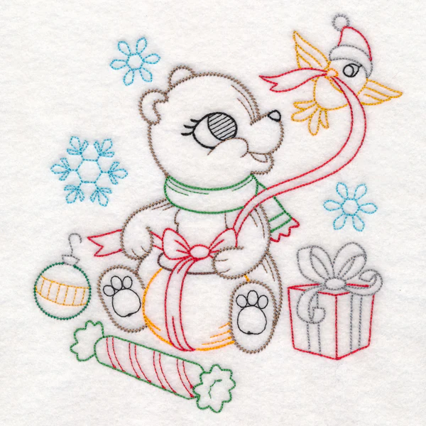 Playful Christmas Bear (Vintage) - Image 2