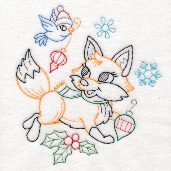 Playful Christmas Fox (Vintage) - Image 2