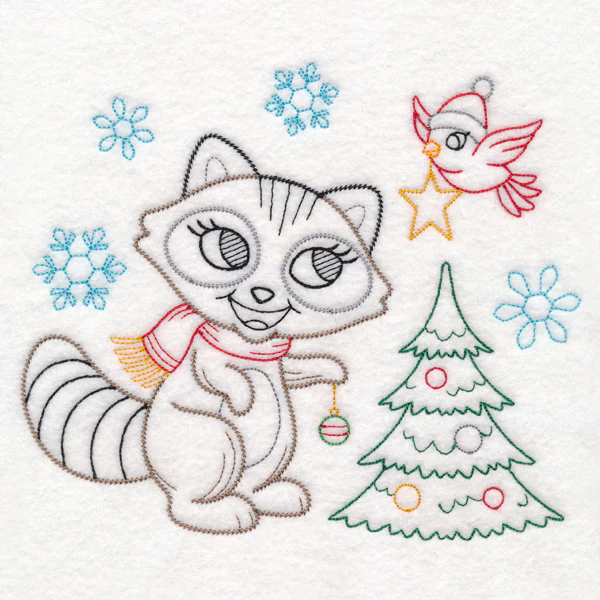 Playful Christmas Raccoon (Vintage) - Image 6