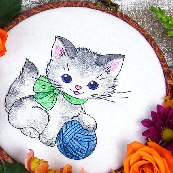Playful Kitty with Yarn - Image 6