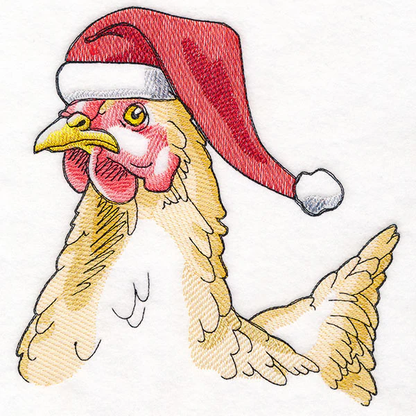 Plucky Christmas Chicken in Santa Hat - Image 2