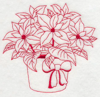 Poinsettia 4 (Redwork) - Image 3