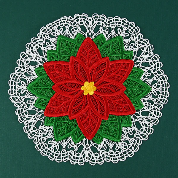 Poinsettia Doily (Battenburg Lace) - Image 4